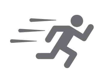 Graphic figure of a human running
